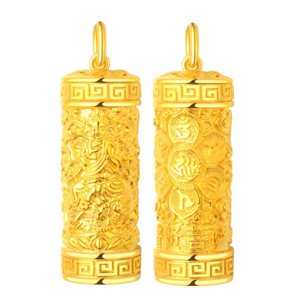 999 Pure Gold Samantabhadra Guardian Pendant - Dragon & Snake Zodiac Birth Buddha